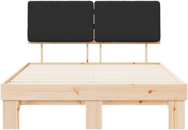 vidaXL Bettgestell mit gepolstertem Kopfteil Schwarz 140 x 190 cm 877356 Bild 5