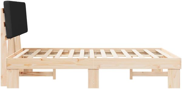 vidaXL Bettgestell mit gepolstertem Kopfteil Schwarz 140 x 190 cm 877356 Bild 6