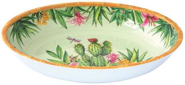 EasyLife Salatschüssel Tenerife, Melamin, Spülmaschinengeeignet, Mehrfarbig, Kaktus, H: 7cm