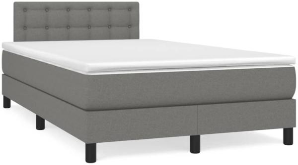 vidaXL Boxspringbett mit Matratze Dunkelgrau 120x190 cm Stoff 3269752