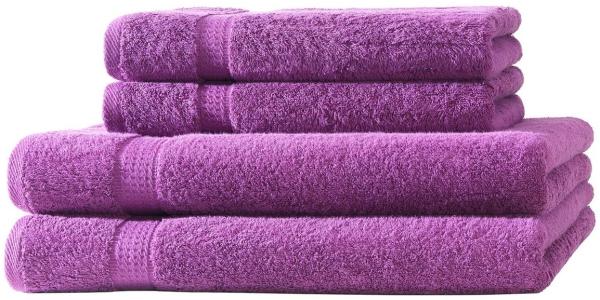 Hometex Premium Textiles Handtuch in Premium Qualität 500 g/m², Feinster Frottier-Stoff 100% Baumwolle, 2x Duschtuch + 2 Handtuch, Kuschelig weich, saugfähig, Extra schwere, flauschige Hotel-Qualität