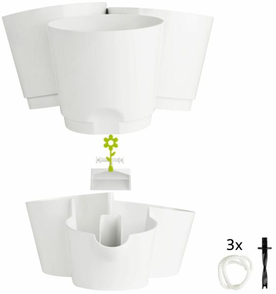 Poétic Fresh Herbs Trio Kräutertopf, Kräuter Topf, Küchenkräuter, Pflanzentopf, Weiß, P3FH13BL Bild 7