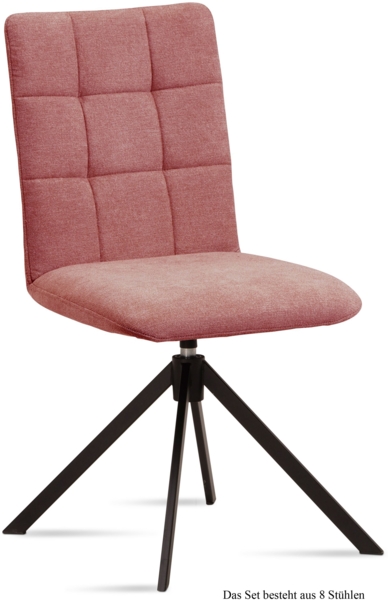 Esszimmerstuhl drehbar (8er-Set) Debora 47x91x60 Schwarz/Rosewood