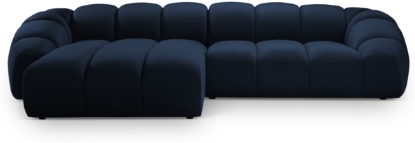 Micadoni Ecksofa Diana 4-Sitzer Links Samt Königsblau