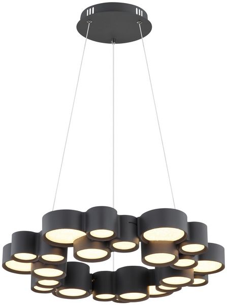 LED Pendelleuchte DARLA, Anthrazit, Acryl, H 120 cm, Höhenverstellbar