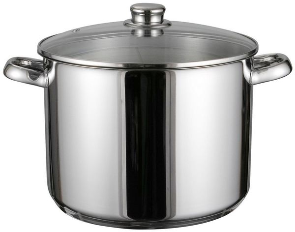 Haushalt International Kochtopf 10 Liter Universalkochtopf Edelstahl Großraumtopf, Edelstahl, induktionsfäihg