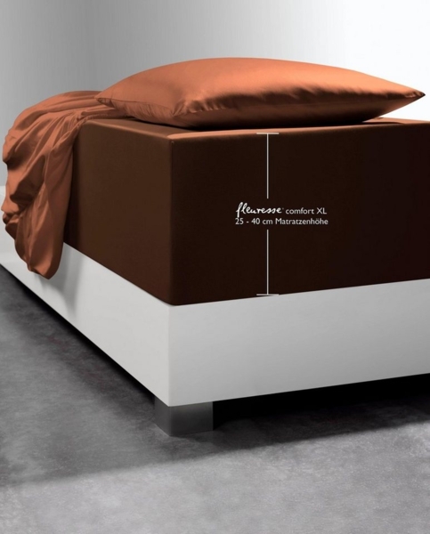 fleuresse Spannbettlaken Comfort XL, Mako-Jersey, Gummizug: rundum, (1 Stück), Mako-Jersey, für Matratzen bis 40 cm Höhe, Bettlaken, Spannbetttuch