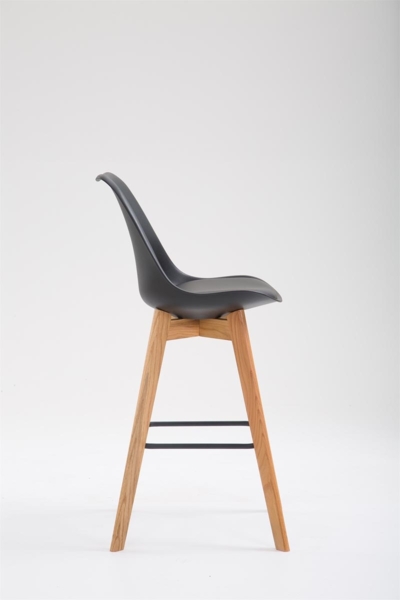 CLP Barhocker Metz Kunststoff mit Rückenlehnen und Fußstütze,schwarz natura Bild 6