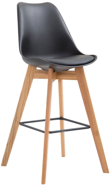CLP Barhocker Metz Kunststoff mit Rückenlehnen und Fußstütze,schwarz natura Bild 2