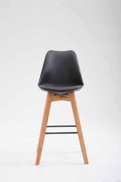 CLP Barhocker Metz Kunststoff mit Rückenlehnen und Fußstütze,schwarz natura Bild 4