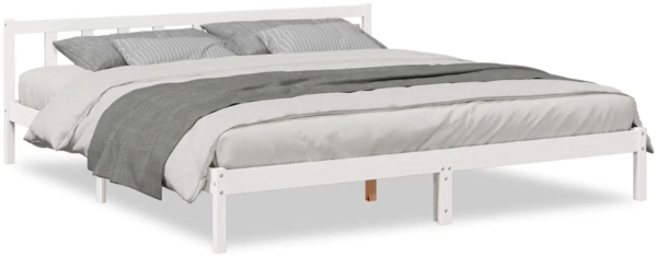 vidaXL Massivholzbett Extra Lang ohne Matratze Weiß 200x210 Kieferholz 852441