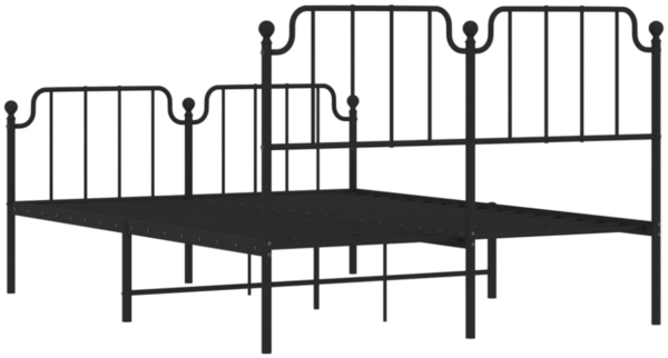 vidaXL Bettgestell mit Kopf- und Fußteil, Metall, Schwarz, 140x200 cm Bild 5