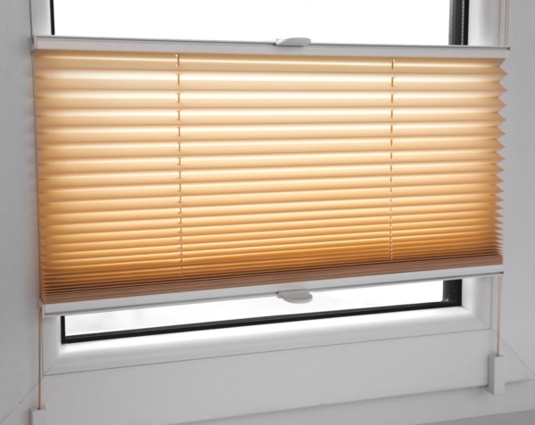 Plissee Faltrollo inkl. Klemmträger beige 120x150 cm Jalousie Bild 2