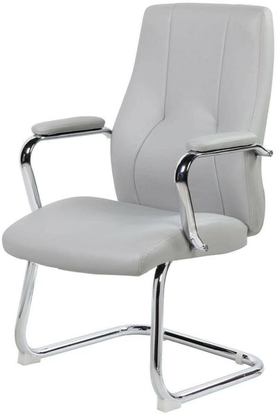Dmora - Stuhl Townsville, Wartezimmersitz mit Armlehnen für das Büro, Ergonomischer Wartesitz, 61x58h101 cm, Grau