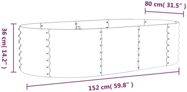 vidaXL Hochbeet Verzinkter Stahl 152x80x36 cm Grau 318914 Bild 5