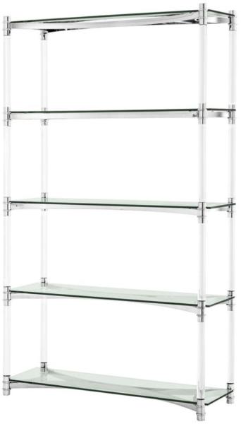 Casa Padrino Wohnzimmerschrank / Regalschrank Silber 117 x 41 x H. 200 cm - Luxus Möbel