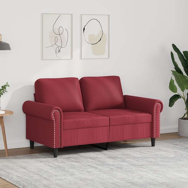 vidaXL 2-Sitzer-Sofa Weinrot 120 cm Kunstleder 359502