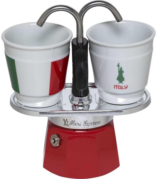 Bialetti 'MINI ITALIA' Espressotassen-Set, 2 BICC., Aluminium/Kunststoff Grün/Weiß/Rot