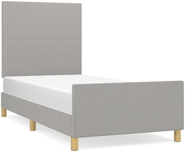 Einzelbettgestell Design für Erwachsene ohne Matratze Hellgrau 80x200 cm Stoff d4978e