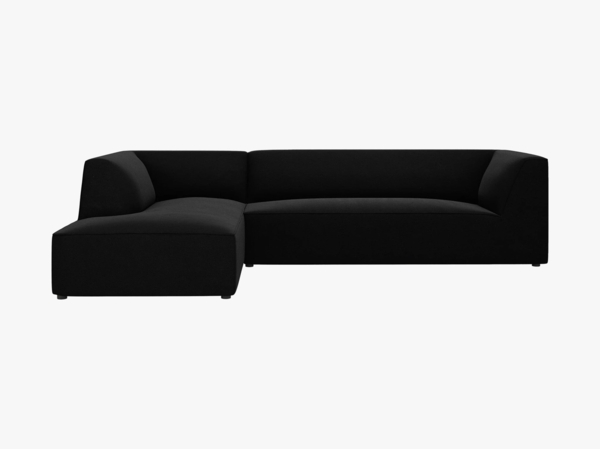Micadoni 4-Sitzer Modular Sofa Ruby Links Samt Salvador Schwarz
