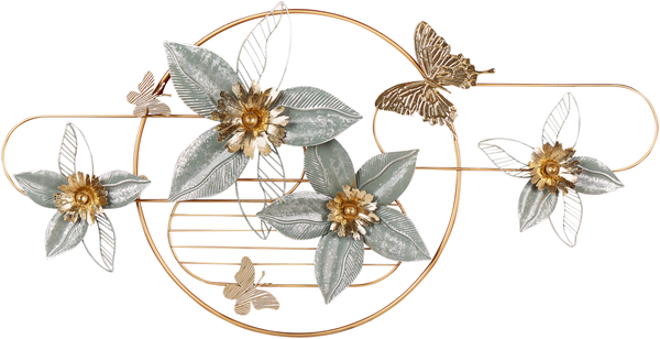 Wandobjekt Blume TANTALUM Metall 59 cm Gold