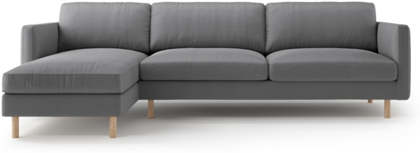 Micadoni Ecksofa Eden 4-Sitzer Links Samt Grau