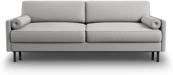 Micadoni Schlafsofa Scott 3-Sitzer Strukturierter Stoff Hellgrau 145x200