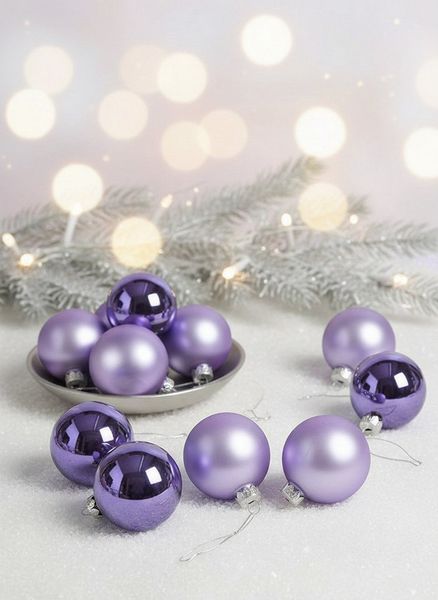 MAGIC by Inge Weihnachtsbaumkugel Weihnachtskugeln 20 Stk 6 cm Dreamy Lilac mit Haken