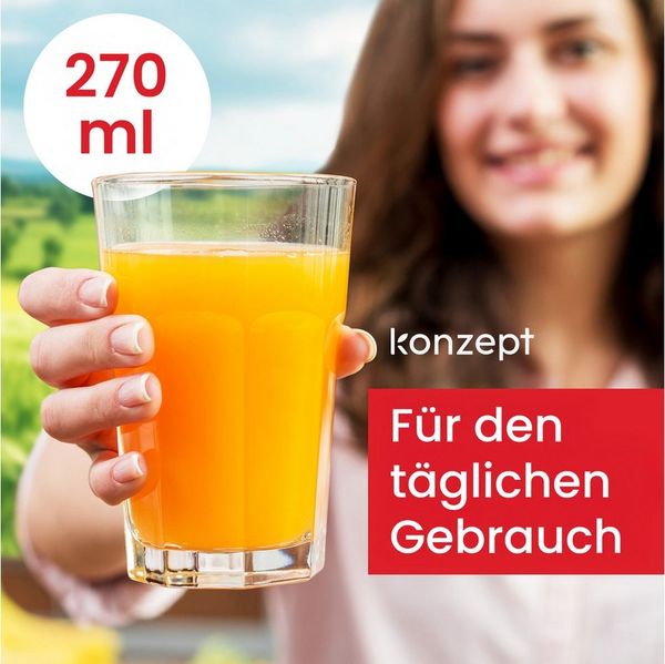 KONZEPT Gläser-Set 270ml, Ideal als Trinkgläser, Wassergläser, Saftgläser, Cocktailgläser, 6-tlg, 6/12 tlg. für Latte Macchiato, Wasser, Saft & Cocktails