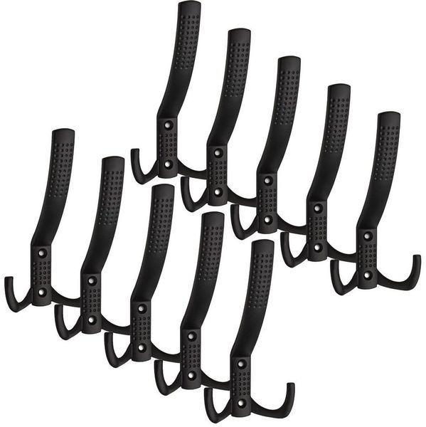 SO-TECH® Garderobenhaken JASMIN, Lochabstand 32 mm (10 St), groß (H x B x T: 143 x 76 x 67 mm), schwarz