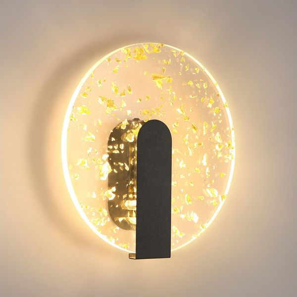 BlingBin LED Wandleuchte Innen LED, 5W Rund Modern Wandlampe Wandbeleuchtung aus Acryl, 500LM, LED fest integriert, Warmweiß, Warmweiß 300K, Wandlampe Innen für Wohnzimmer, Treppenhaus, Flur