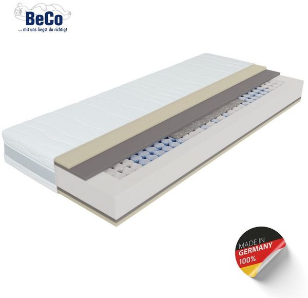 Taschenfederkernmatratze Feel Like Latex TWIN - GOLD, Matratze 90x200 cm, 140x200 cm und mehr, Beco, 22 cm hoch, Premium-Hybridmatratze für besten Schlafkomfort, atmungsaktiv