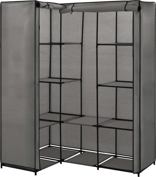 vidaXL Eckkleiderschrank Grau 130 x 87 x 169 cm 282452