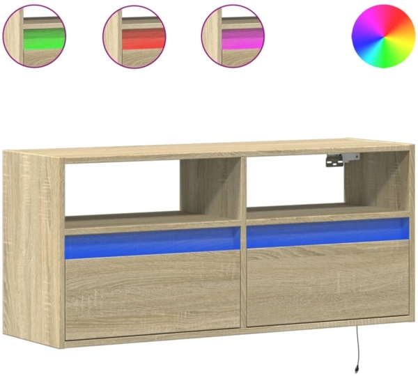 vidaXL TV-Wandschrank mit LED-Beleuchtung Sonoma-Eiche 100x31x45 cm 852336