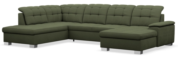 Selsey 'Jamaal' Wohnlandschaft mit Schlaffunktion und Stauraum rechtsseitig, khaki