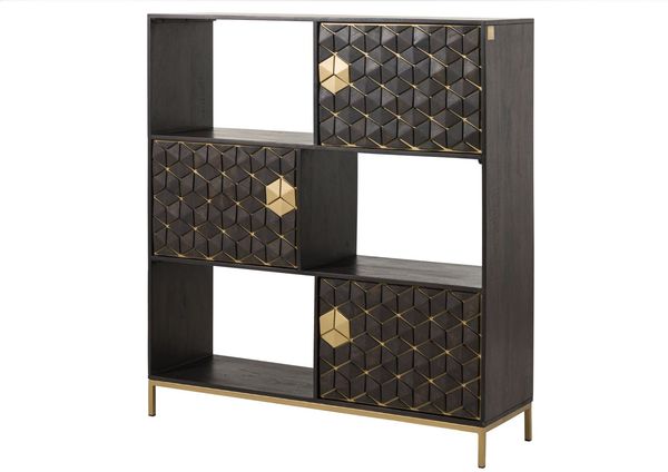 Regal Mango 130x40x142,5 grau geölt DIAMOND #119