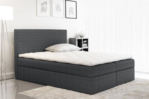 Boxspringbett Schlafzimmerbett KELIS Webstoff Grau 120x200cm