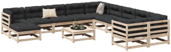 vidaXL 12-tlg. Garten-Sofagarnitur Massivholz Kiefer 3299651