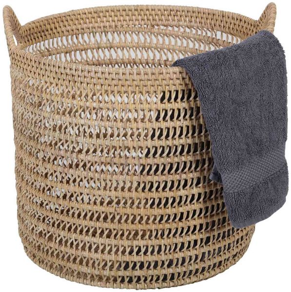 Rattan Korb Eda Natur mit Henkel M