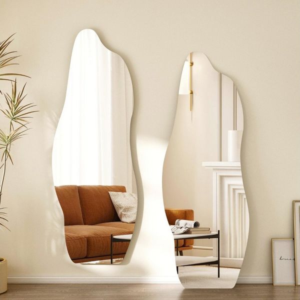 Hopibath Wandspiegel Ganzkörper 165x60cm Ganzkörperspiegel ohne Rahmen (Flurspiegel Dekospiegel modern, 1-St, Rahmenlos, Asymmetrisch), für Garderobe & Flur, Wohnzimmer, Schlafzimmer