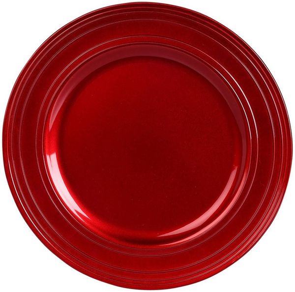 Annastore Platzteller 6 x Platzteller aus Kunststoff Dekoteller aus Kunststoff Dekoteller, Wiederverwendbar, Ø 33 cm