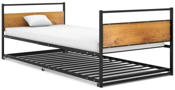 vidaXL Ausziehbett Schwarz Metall 90x200 cm 324748