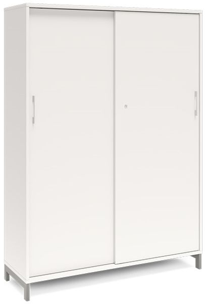 Büroschrank DNA 1200x1660 mm Weiß/Alu-Grau Schiebetür 4A4