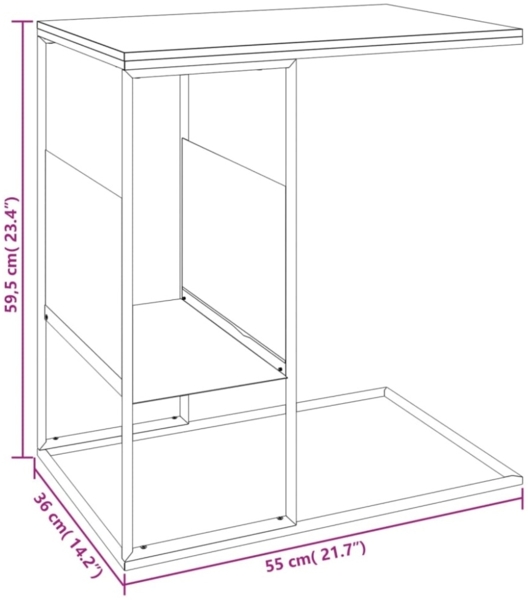 vidaXL Beistelltisch Schwarz 55x36x59,5 cm Holzwerkstoff 343105 Bild 2
