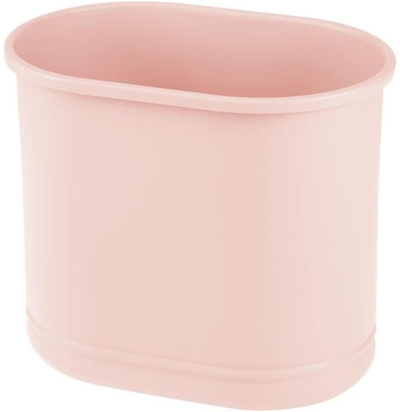 mDesign Mülleimer Abfalleimer Papierkorb Oval 9.5L Metall Rosa platzsparend