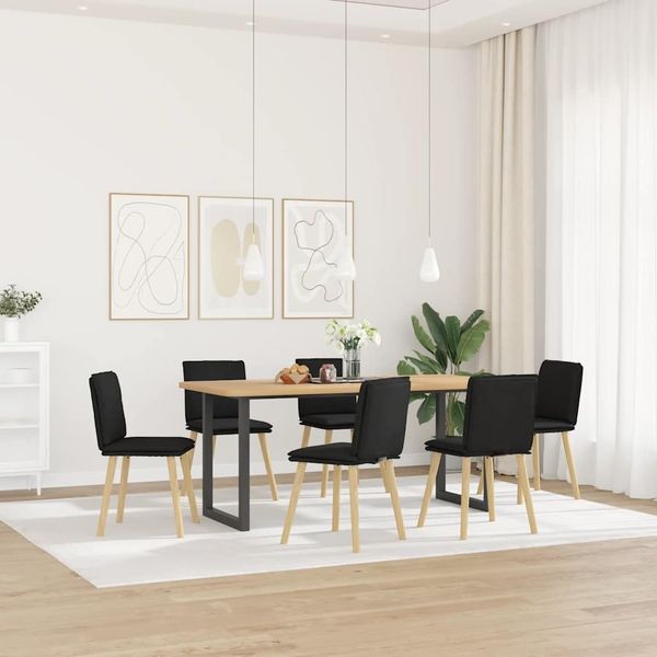 vidaXL Esszimmerstühle 6 Stk. Schwarz Stoff 3315627
