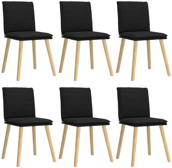 vidaXL Esszimmerstühle 6 Stk. Schwarz Stoff 3315627