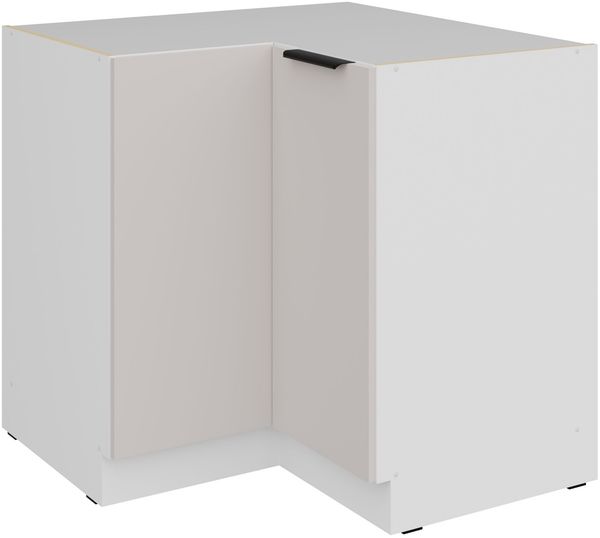 Küchen Eckunterschrank 90x90 cm COMO Kaschmir beige matt + Weiß matt Küche Küchenzeile Küchenblock Einbauküche