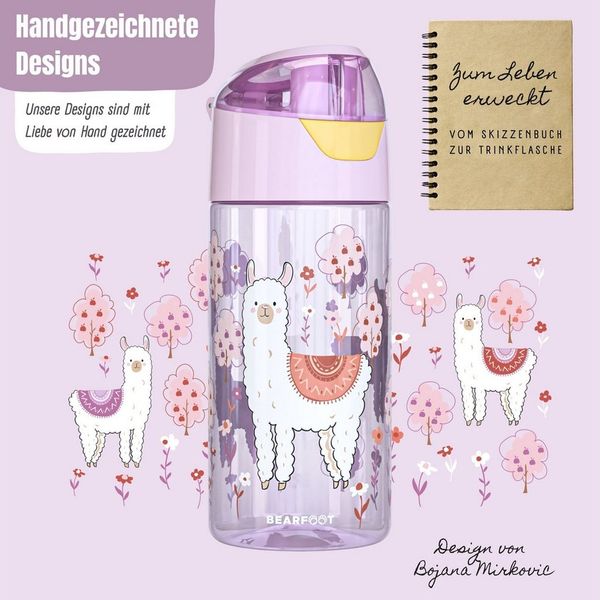 BEARFOOT Trinkflasche Trinkflasche Kinder, leichte Wasserflasche - Lama