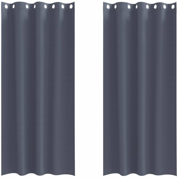 vidaXL Verdunkelungs-Vorhänge mit Ringen 2 pcs Anthrazit 260 x 140 cm 4107342